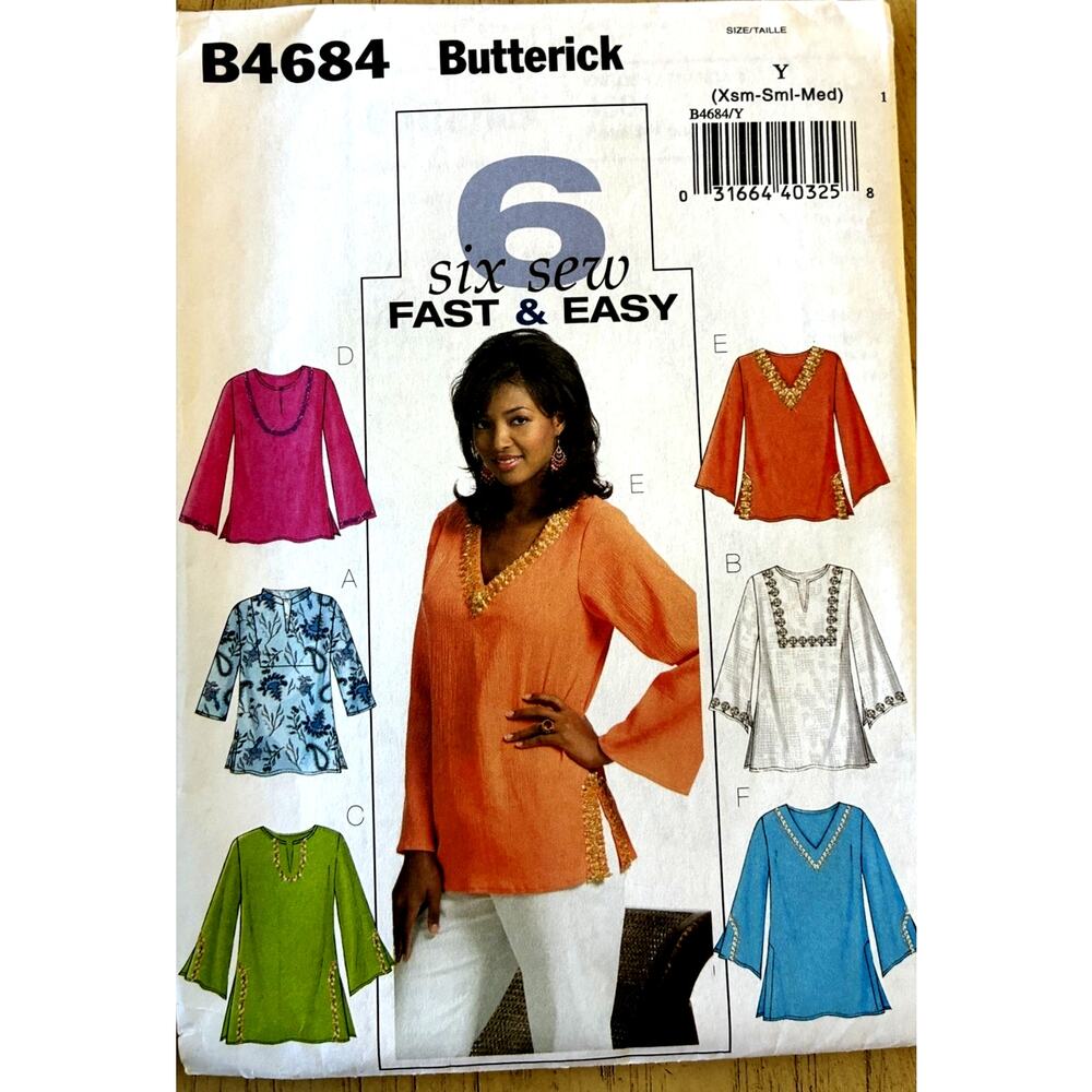 Tunic Top Boho Resort Shirt Sewing Patterns 6 Sew Easy Beginner 4684 Butterick